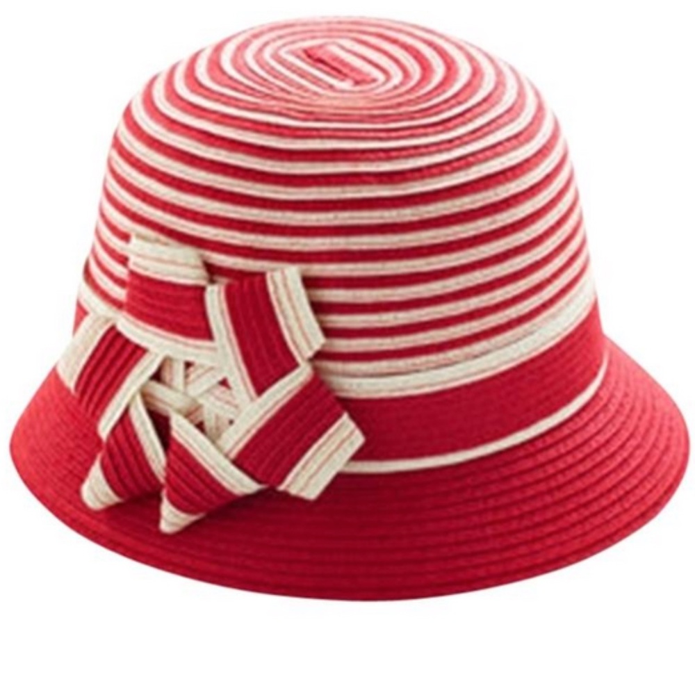 Red Straw Cloche Hat- NEW with Tags - Picture 3 of 8